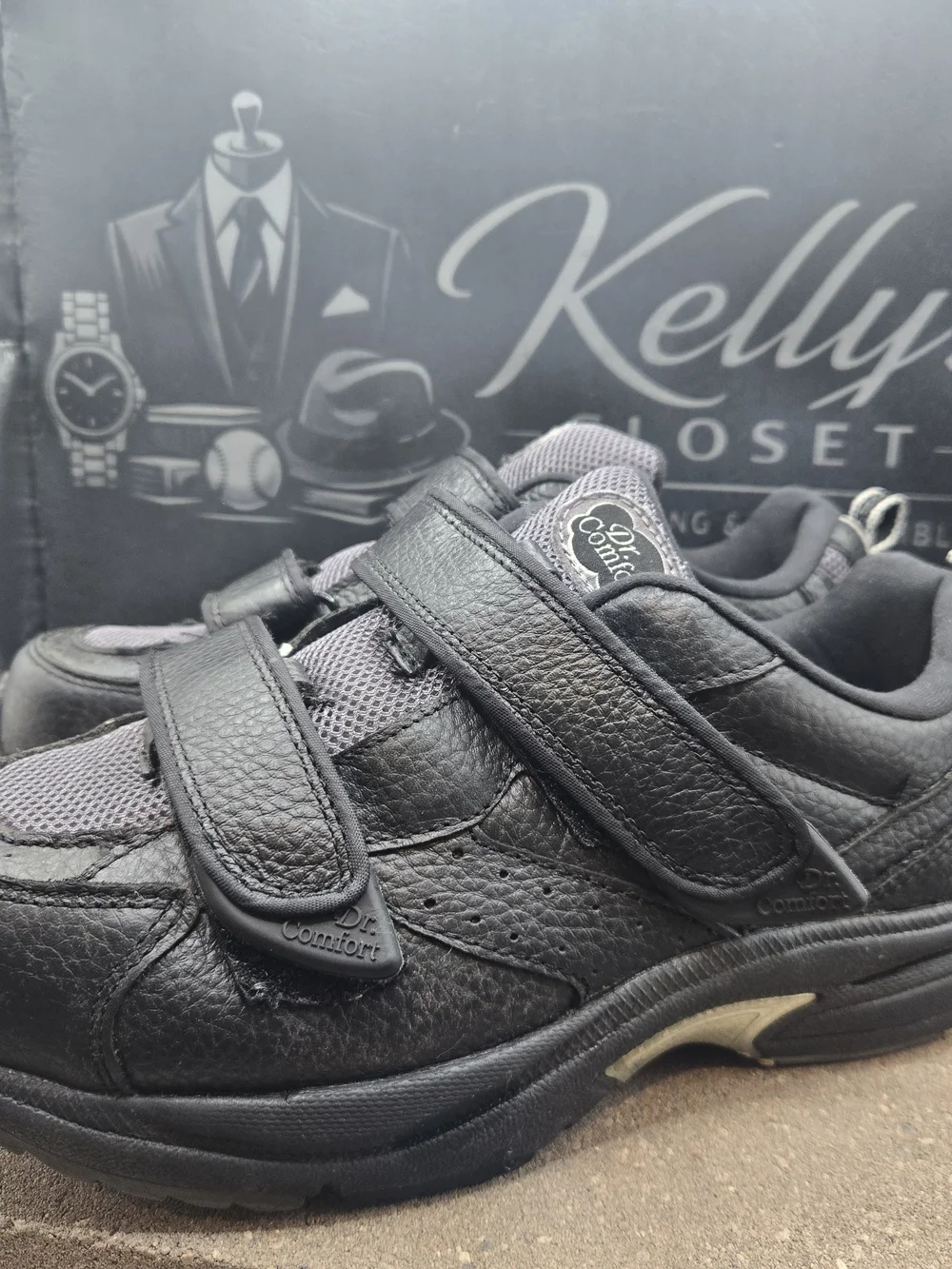 Dr Comfort Winner X-Depth Mens 8.5 W Black Leather Diabetic Walking Shoes 7710